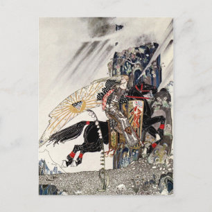 Postal El hijo de la viuda: El muchacho que monta el caba