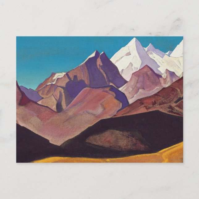 Postal El Himalaya, 1932 por Nicholas Roerich (Anverso)