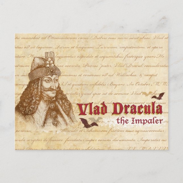Postal El histórico conde Drácula (Anverso)