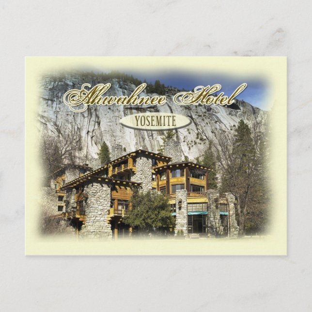 Postal El histórico hotel Ahwahnee, Yosemite, CA (Anverso)