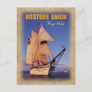 Postal El histórico velero de Western Union, Key West