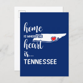 Postal El hogar de Tennessee es donde está el corazón