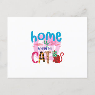 Postal El hogar del arte del gato es donde mi gato está