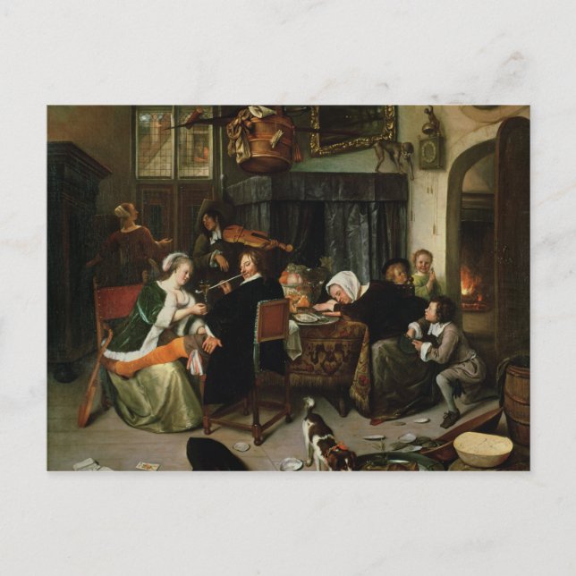 Postal El Hogar Dissoluto, 1668 (Anverso)