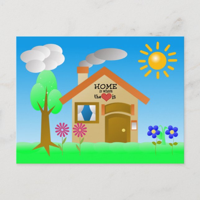 Postal El hogar es donde está el corazón (Anverso)