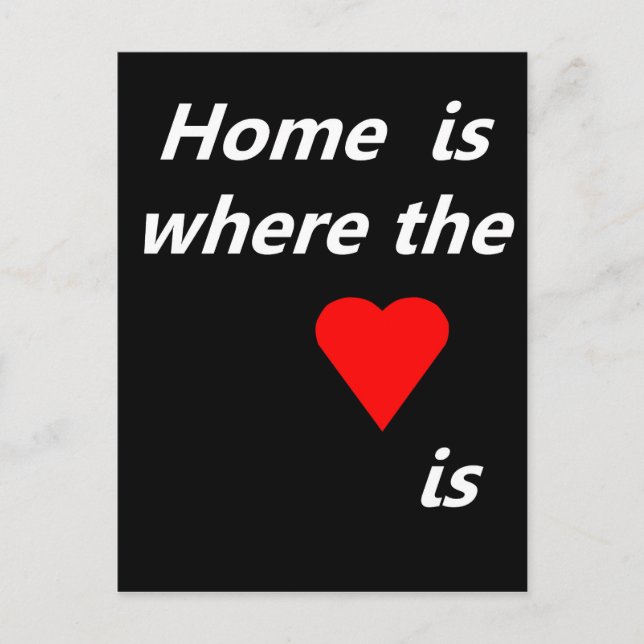 Postal El hogar es donde está el corazón (Anverso)