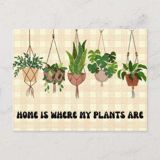 Postal El hogar es donde están mis plantas