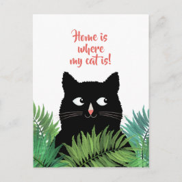 Postal El hogar es donde vive mi gato anuncio de cambio d