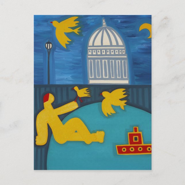 Postal El hombre bajo el puente 2006 (Anverso)