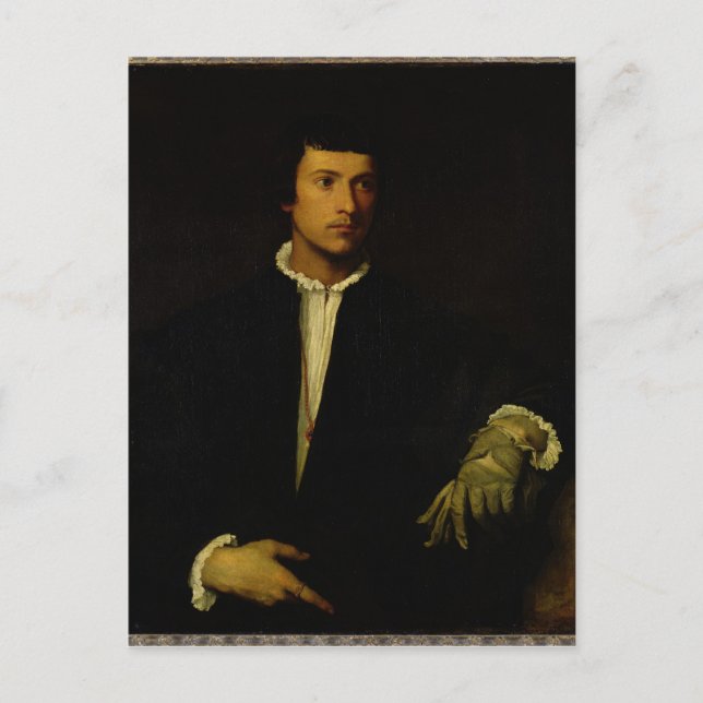 Postal El hombre con guante, 1520 (Anverso)