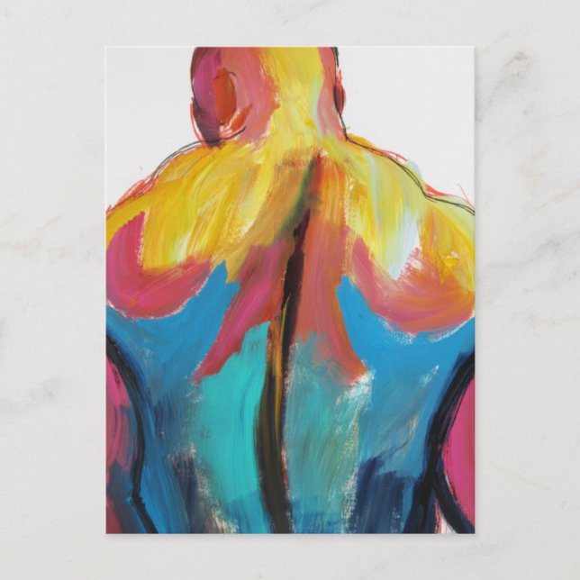 Postal El hombre de la pelota de atrás (Anverso)