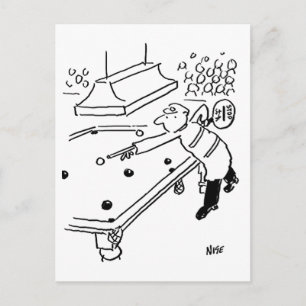 Postal El hombre de la piruleta está jugando al snooker