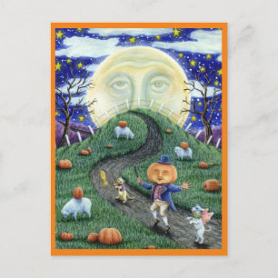 POSTAL EL HOMBRE DE LA REUNIÓN DEL HOMBRE DE LA PUMPKIN E