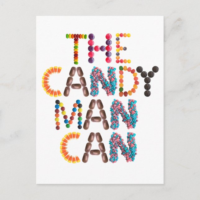 Postal El Hombre de los Dulces Puede - Anima el Halloween (Anverso)