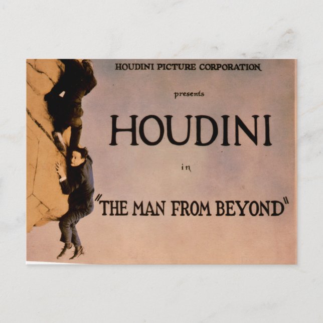 Postal El hombre de más allá (película de Houdini, 1922) (Anverso)