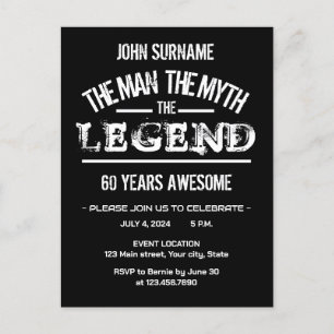 Postal El hombre el mito la leyenda Cumpleaños increíble