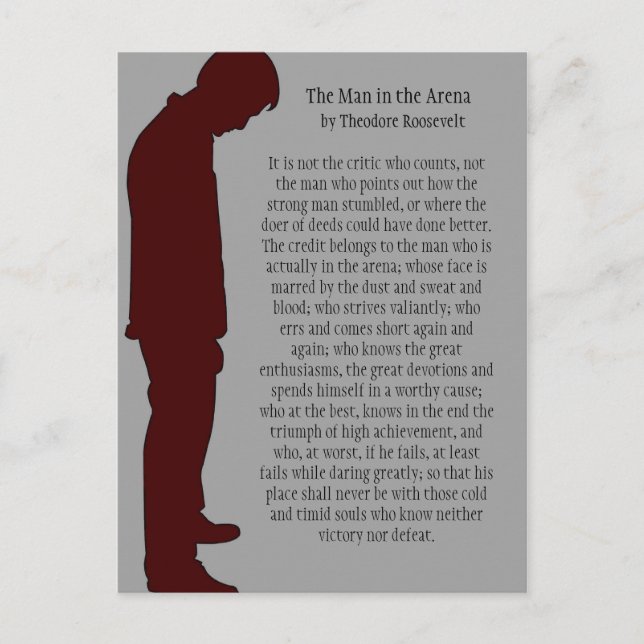 Postal El hombre en el escenario (Anverso)