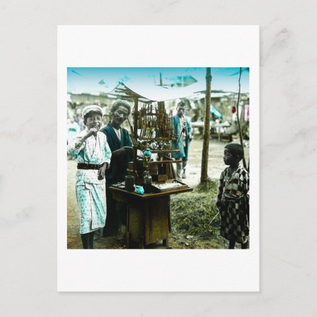 Postal El hombre goloso del viejo Japón del viejo Japón v (Anverso)