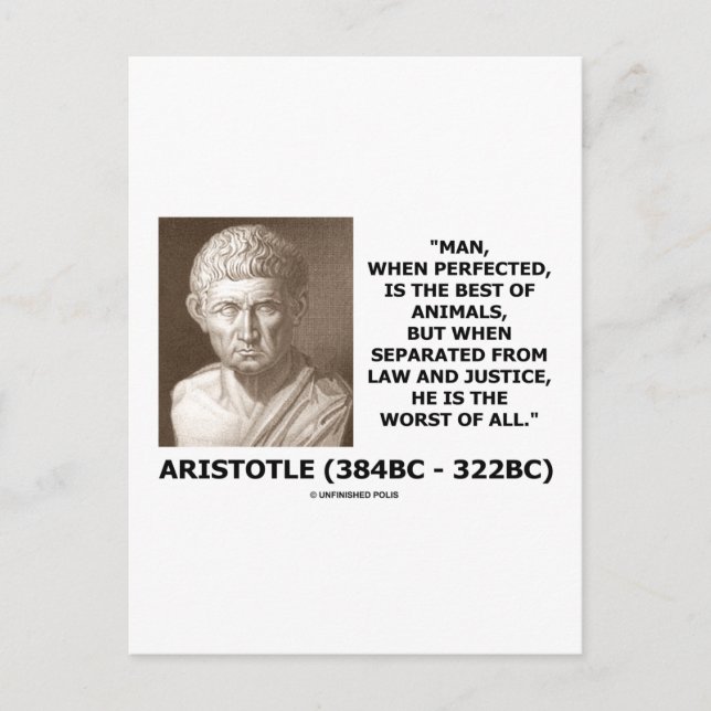 Postal El Hombre Perfectado Mejor De Los Animales Ley La  (Anverso)