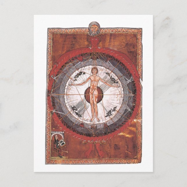 Postal El hombre universal - Hildegard von Bingen (Anverso)