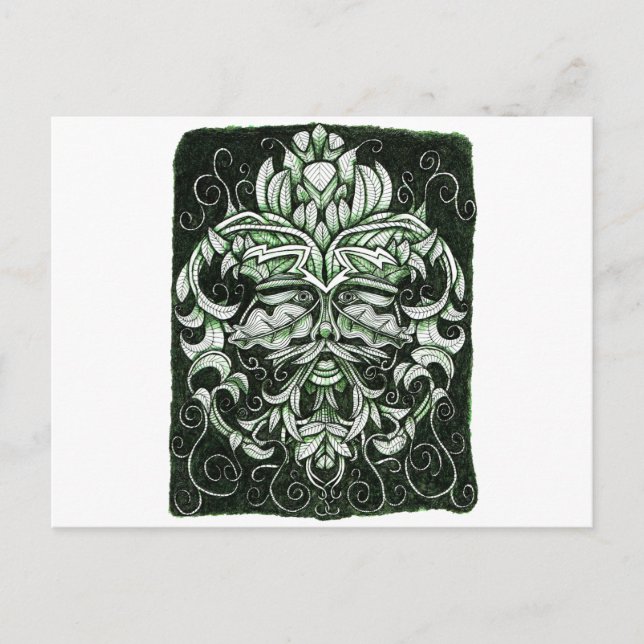 Postal El hombre verde (Anverso)
