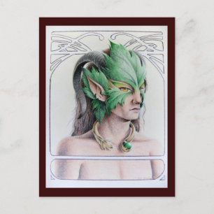 Postal El hombre verde