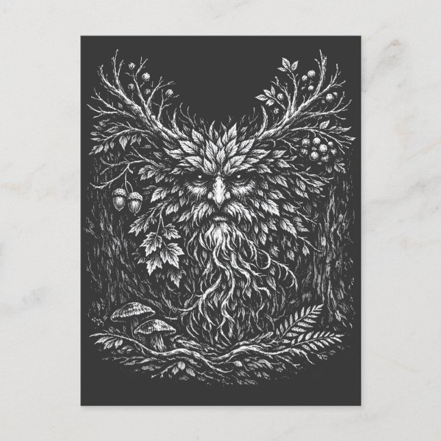Postal El hombre verde por BurnsInHell (Anverso)
