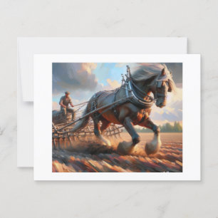 Postal El hombre y el caballo se resplandecen,