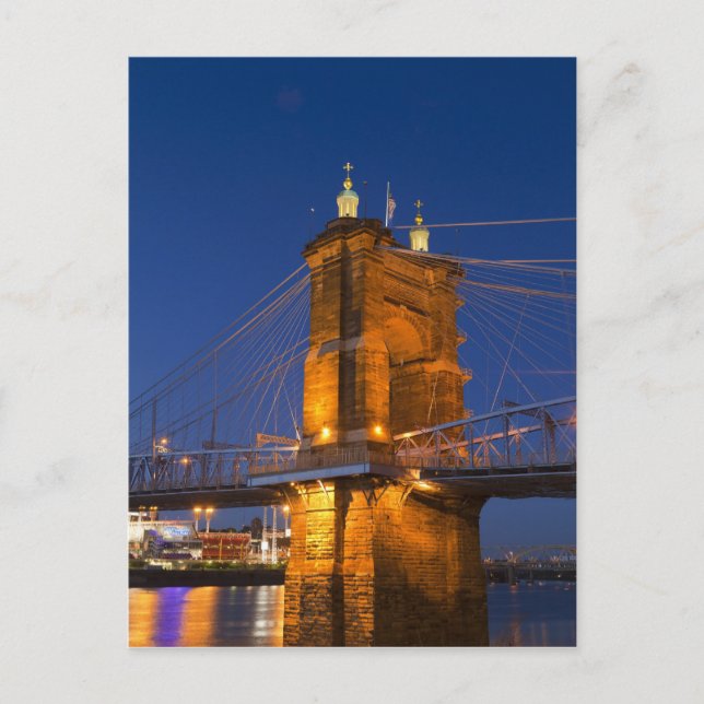 Postal El horizonte de Cincinnati, Ohio, EE. UU. al anoch (Anverso)