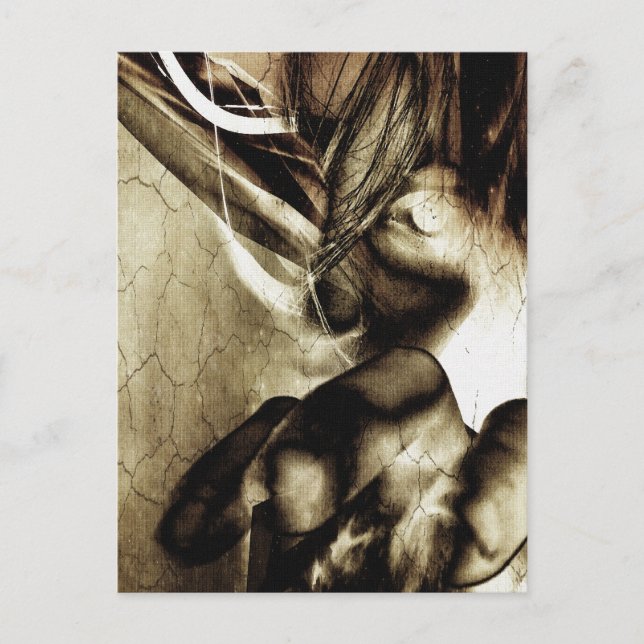 Postal El horror de llegar (Anverso)