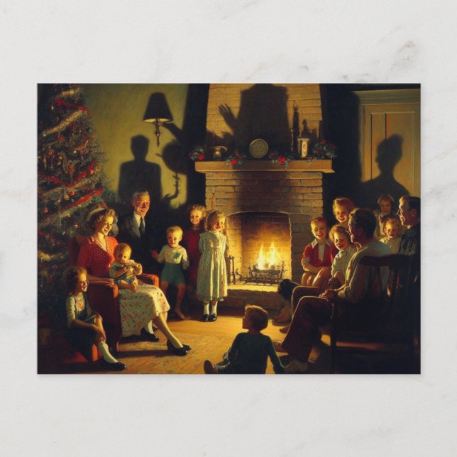 Postal El horror de los Navidades retro (Anverso)