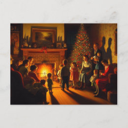 Postal El horror de los Navidades retro escalofriantes