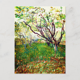 Postal El huerto florido (1888) de Vincent Van Gogh