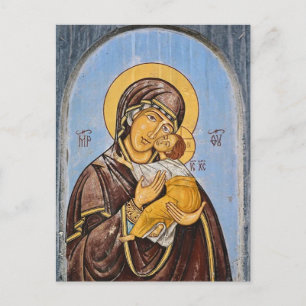 Postal El icono de la Theotokos y el Niño Jesús