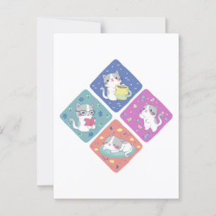 Postal El Ilustracion del día ocupado de Cute Kitty