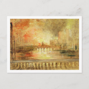 Postal El incendio de las cámaras del Parlamento, antes