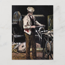 Postal "El ingeniero" Ilustracion de época
