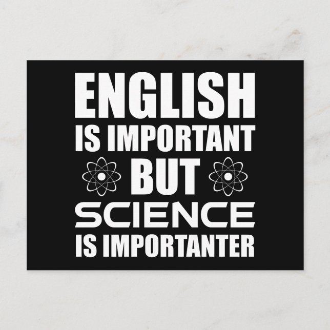 Postal El inglés es importante pero la ciencia es importa (Anverso)