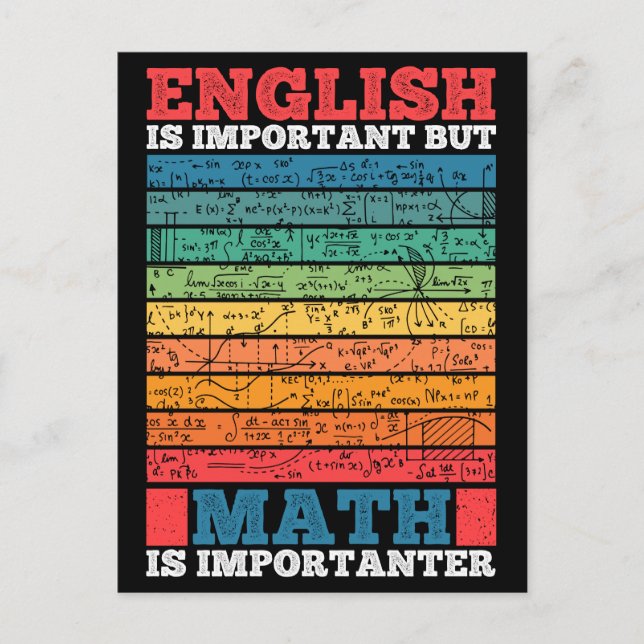 Postal El inglés es importante, pero la matemática es imp (Anverso)