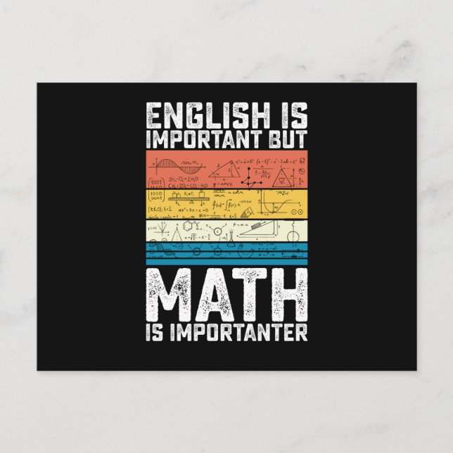Postal El inglés es importante pero las matemáticas son m (Anverso)
