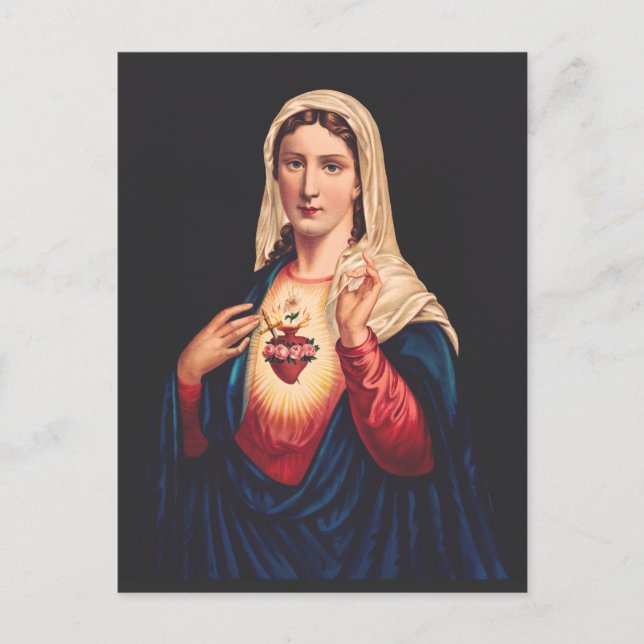Postal El Inmaculado Corazón de María (Anverso)