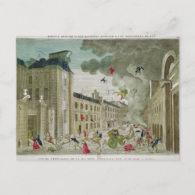 Postal El intento de asesinato de Napoleón Bonaparte (Anverso)