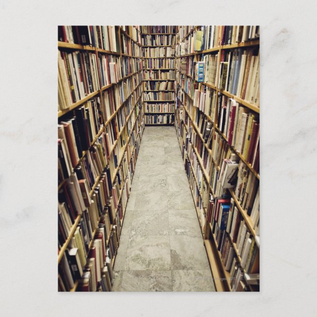 Postal El interior de una librería de segunda mano Suecia (Anverso)