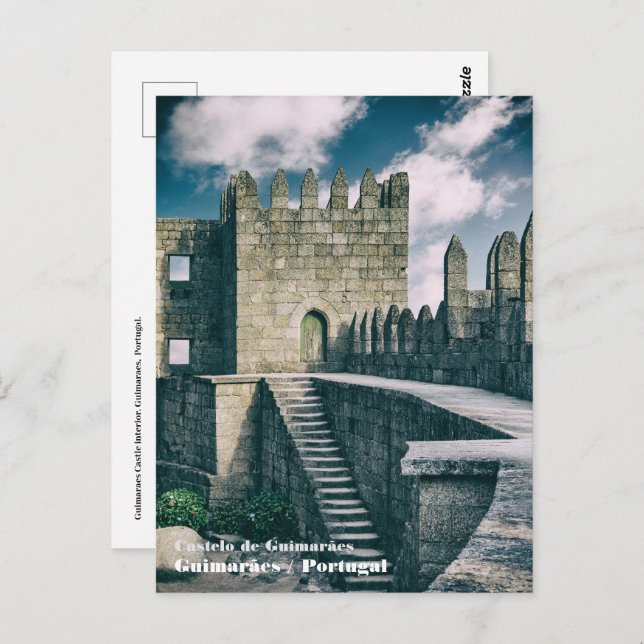 Postal El interior del castillo de Guimaraes. Guimaraes,  (Anverso / Reverso)