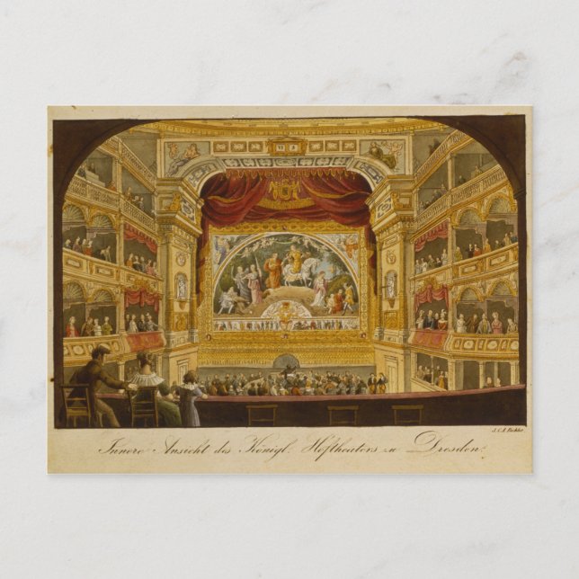 Postal El interior del teatro real de Dresden (Anverso)