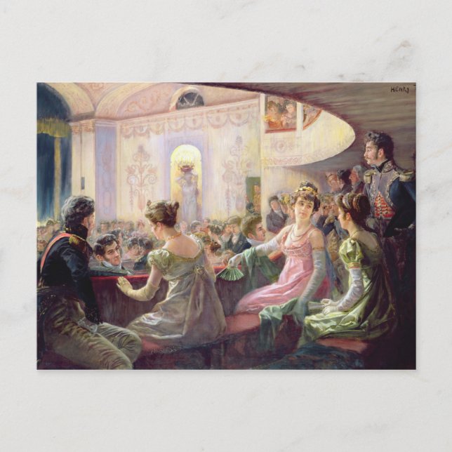 Postal El intervalo en el teatro (Anverso)