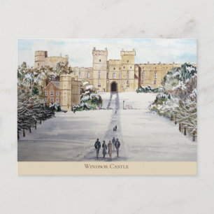 Postal El invierno en la pintura panorámica del castillo