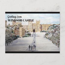 Postal El invierno en la pintura panorámica del castillo