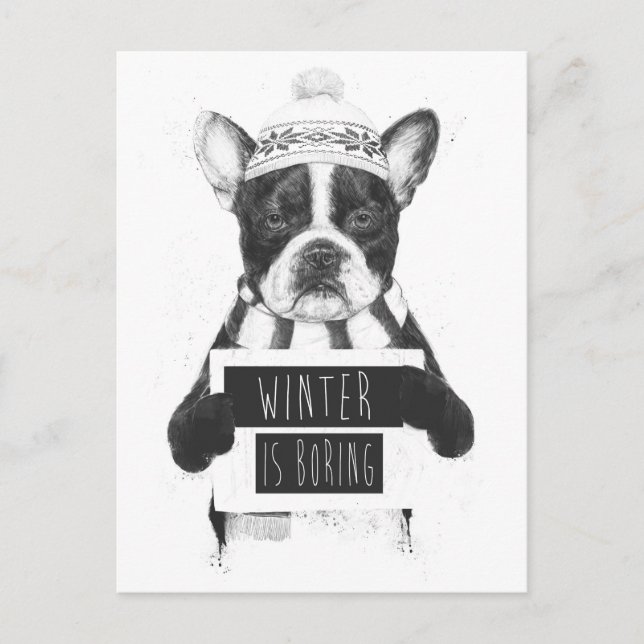 Postal El invierno es aburrido (Anverso)
