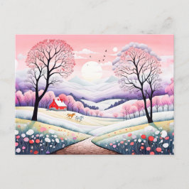 Postal El invierno rural a la transición de primavera